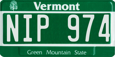 VT license plate NIP974