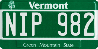 VT license plate NIP982