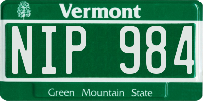 VT license plate NIP984