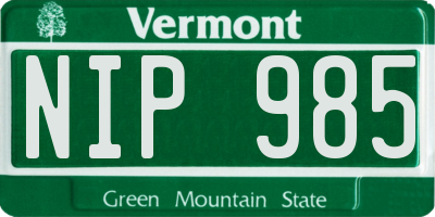VT license plate NIP985
