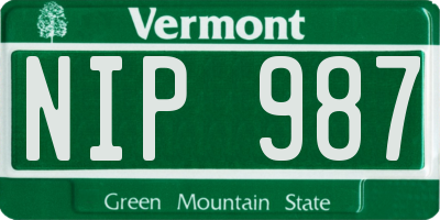 VT license plate NIP987