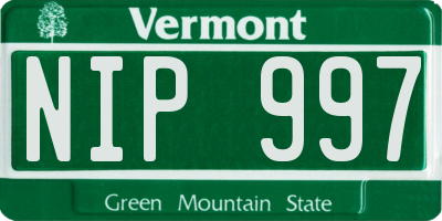 VT license plate NIP997