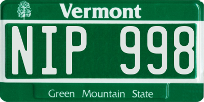 VT license plate NIP998