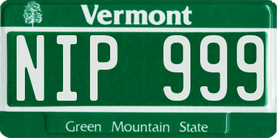 VT license plate NIP999