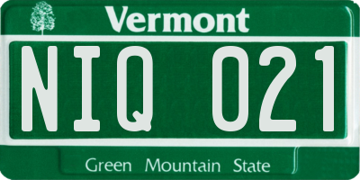 VT license plate NIQ021