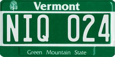 VT license plate NIQ024