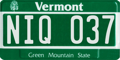 VT license plate NIQ037