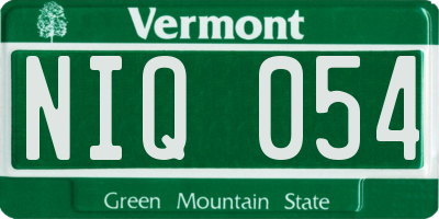 VT license plate NIQ054