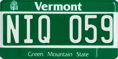 VT license plate NIQ059