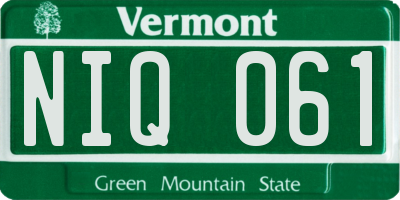 VT license plate NIQ061