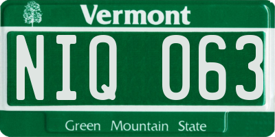 VT license plate NIQ063