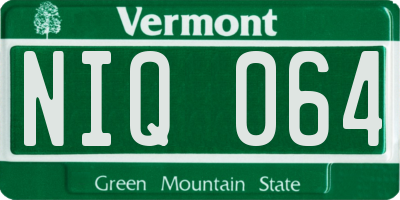 VT license plate NIQ064