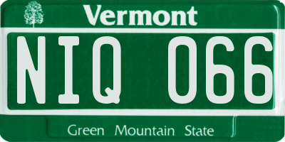 VT license plate NIQ066