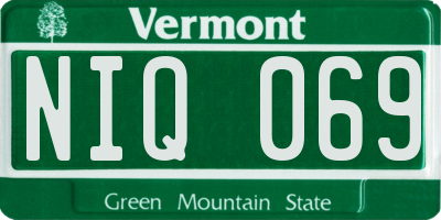 VT license plate NIQ069