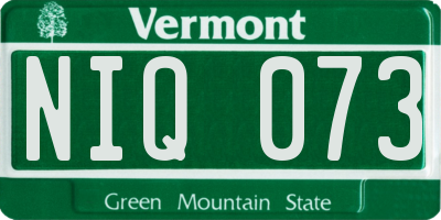 VT license plate NIQ073