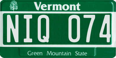 VT license plate NIQ074