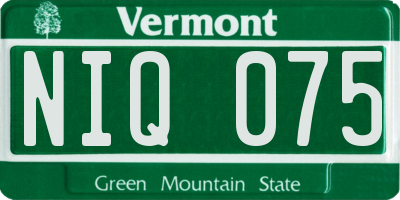 VT license plate NIQ075