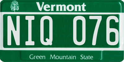 VT license plate NIQ076
