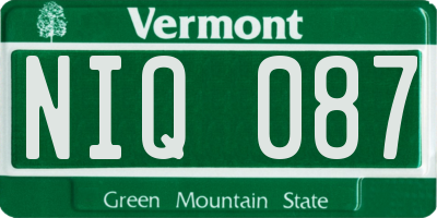 VT license plate NIQ087