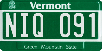 VT license plate NIQ091