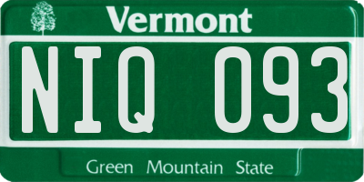 VT license plate NIQ093