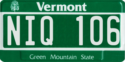 VT license plate NIQ106