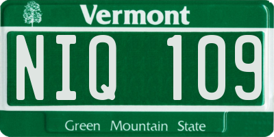 VT license plate NIQ109