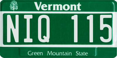 VT license plate NIQ115