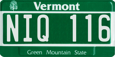 VT license plate NIQ116