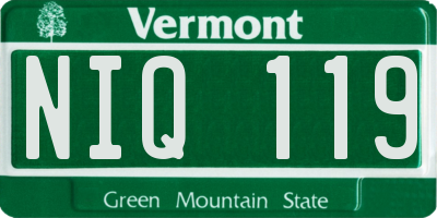 VT license plate NIQ119