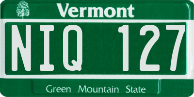 VT license plate NIQ127