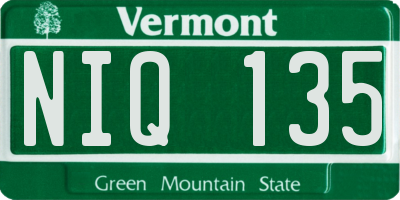 VT license plate NIQ135