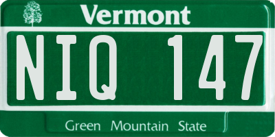 VT license plate NIQ147