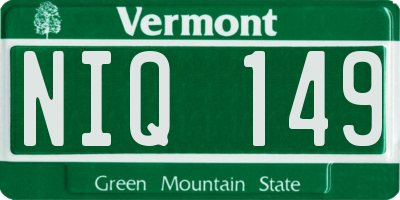 VT license plate NIQ149