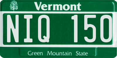 VT license plate NIQ150