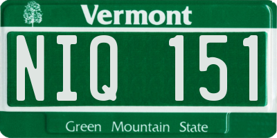 VT license plate NIQ151