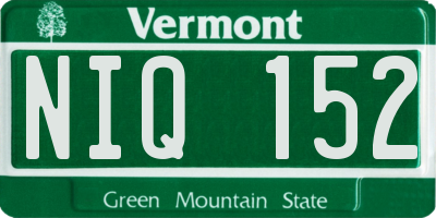 VT license plate NIQ152