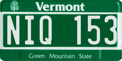 VT license plate NIQ153