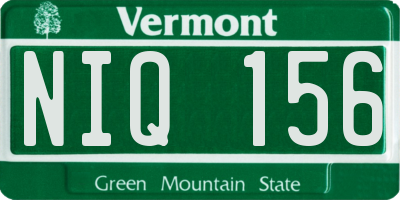 VT license plate NIQ156
