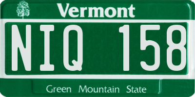 VT license plate NIQ158