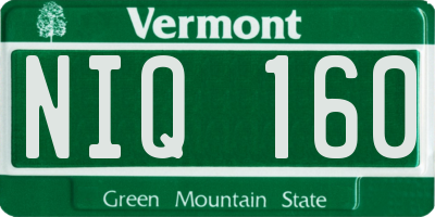 VT license plate NIQ160