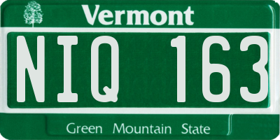 VT license plate NIQ163