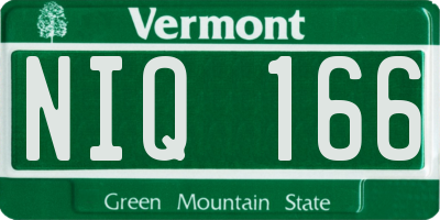 VT license plate NIQ166
