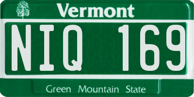VT license plate NIQ169