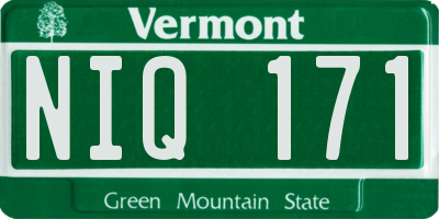 VT license plate NIQ171
