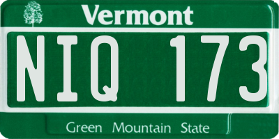 VT license plate NIQ173