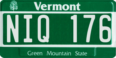 VT license plate NIQ176