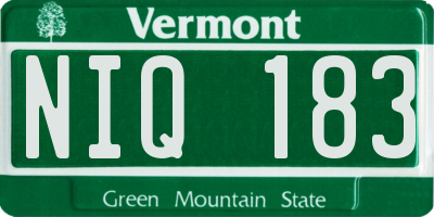 VT license plate NIQ183