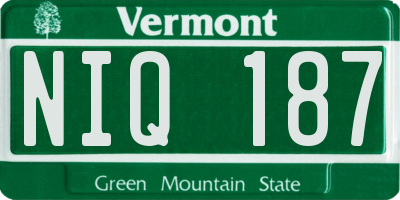 VT license plate NIQ187