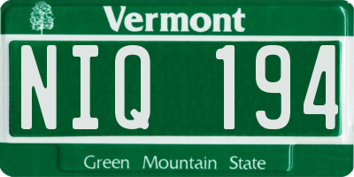 VT license plate NIQ194